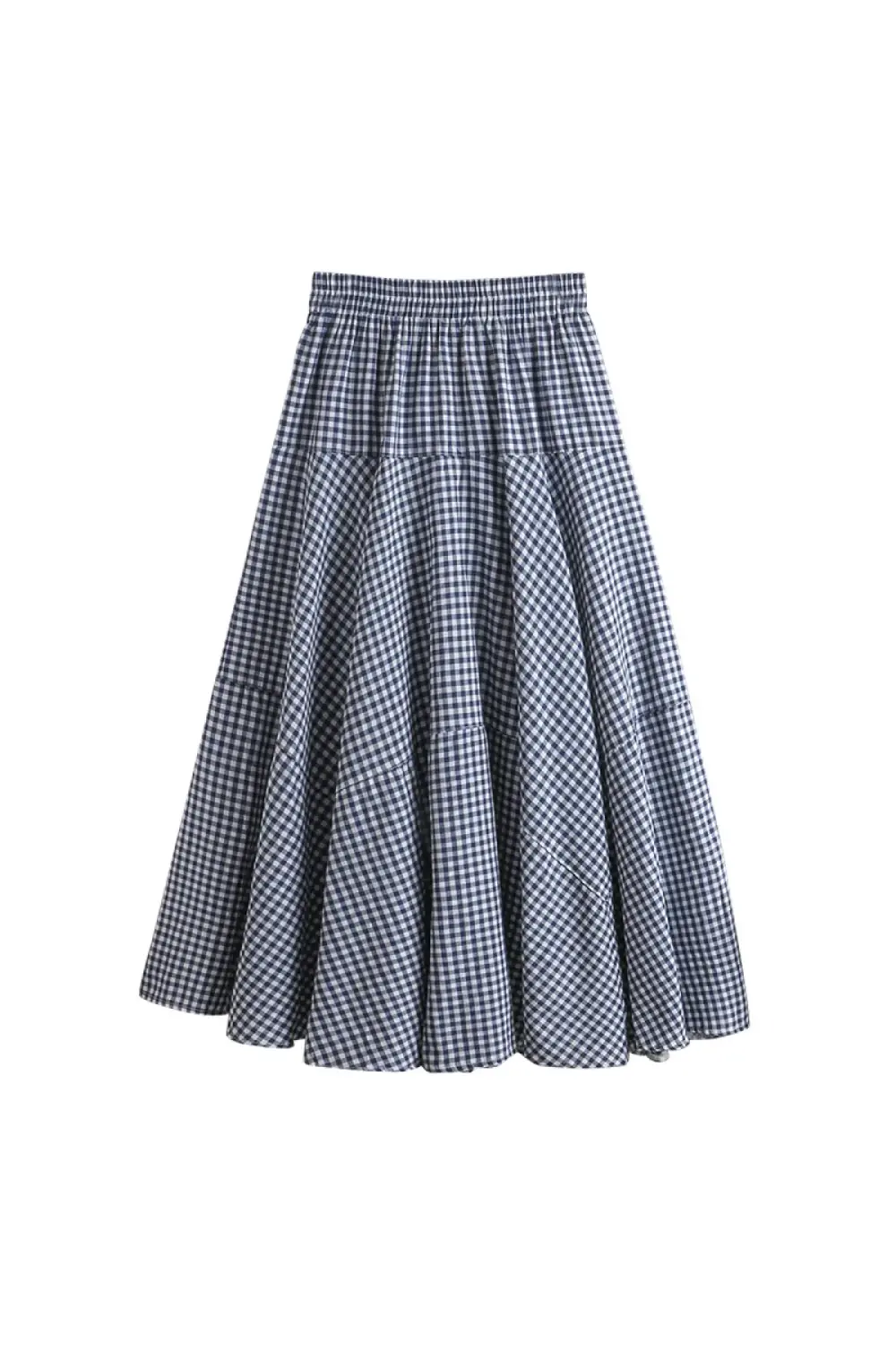 Grant Blanc | Women’s Gingham Maxi Skirt Breathable Lightweight Vacation Grant Blanc
