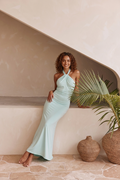 Grant Blanc | Women’s Backless Halter Maxi Dress for Prom and Evening Events