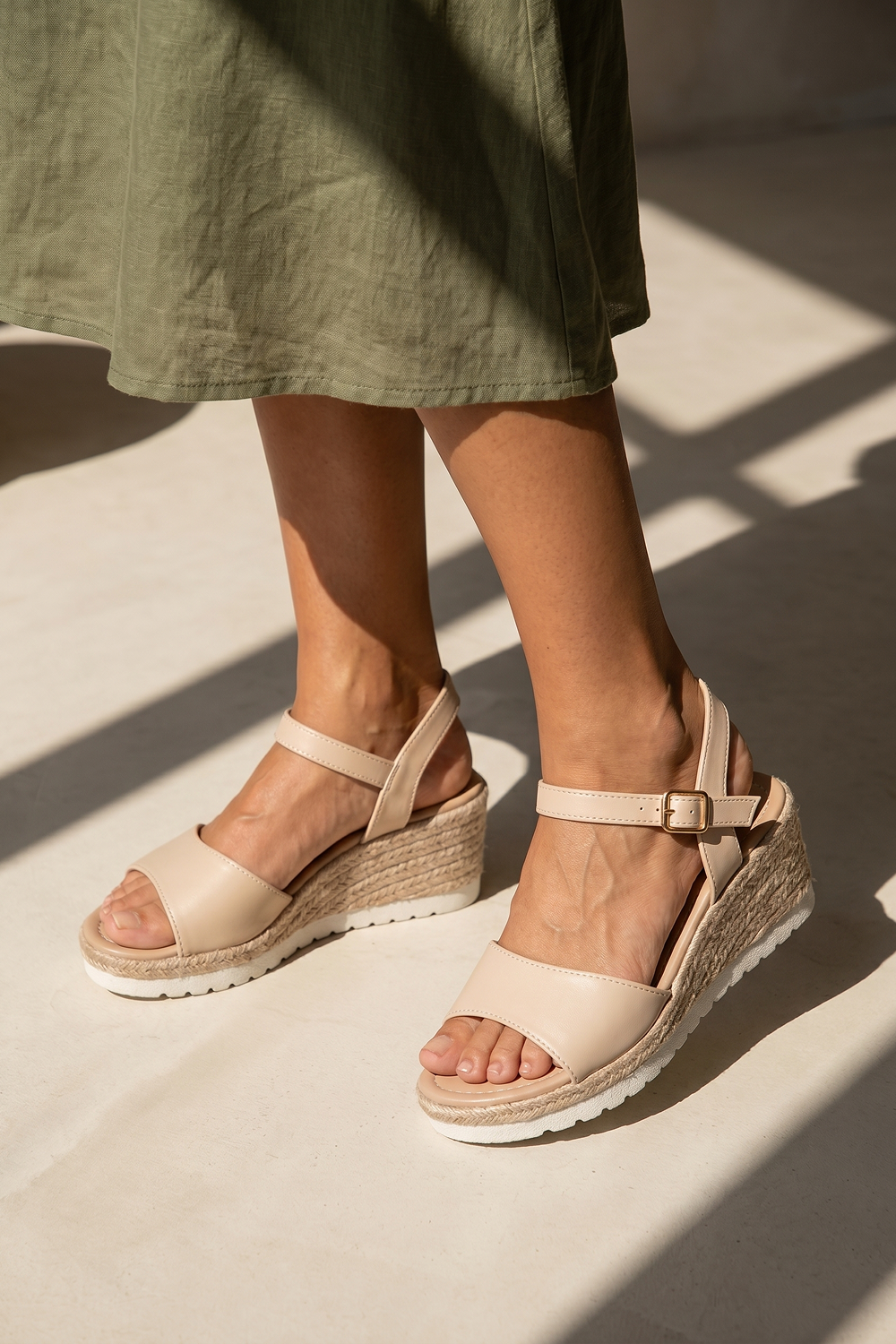 Grant Blanc | Women’s Casual Platform Ankle Strap Wedge Sandals