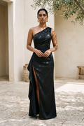 Grant Blanc | Women’s Backless Satin Maxi Dress Slim Fit Evening Gown