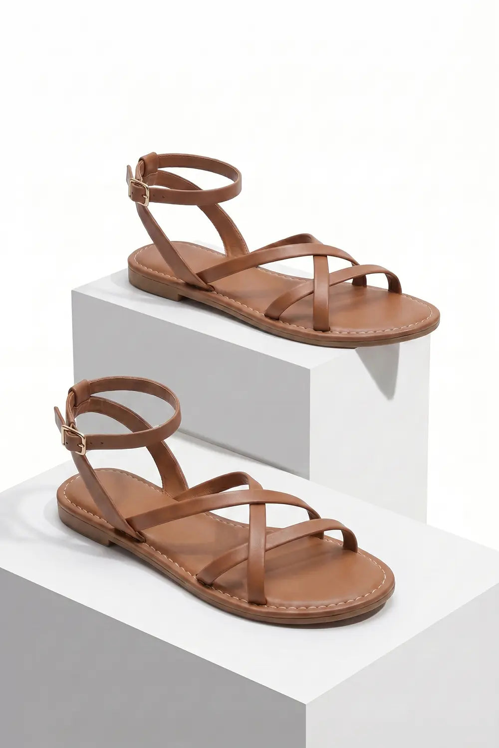 Grant Blanc | Women’s Open Toe Flat Sandals Soft Cushion Walking Shoes Grant Blanc