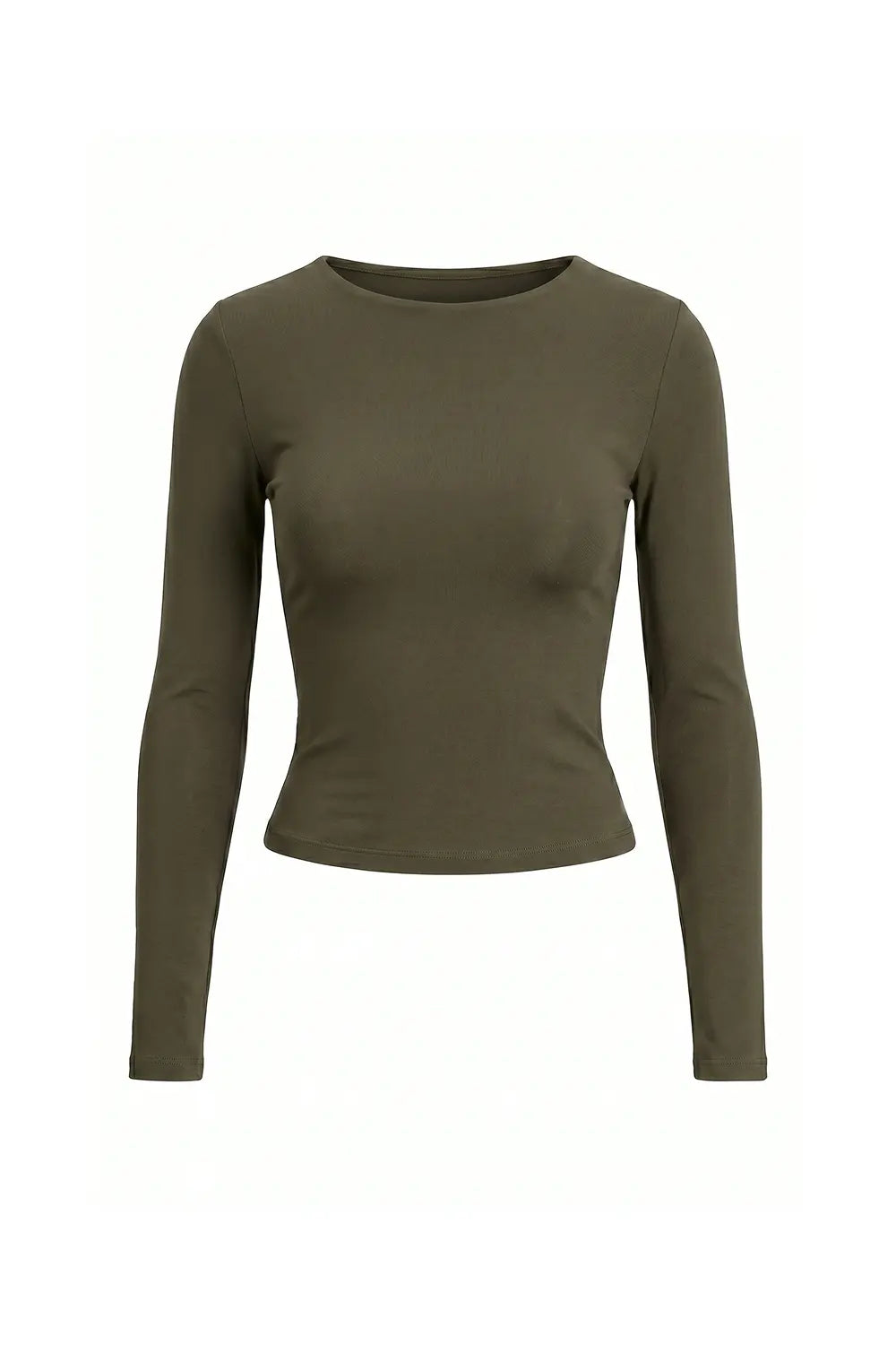 Grant Blanc | Women Long Sleeve Crop Top Slim Fit Stretch Grant Blanc