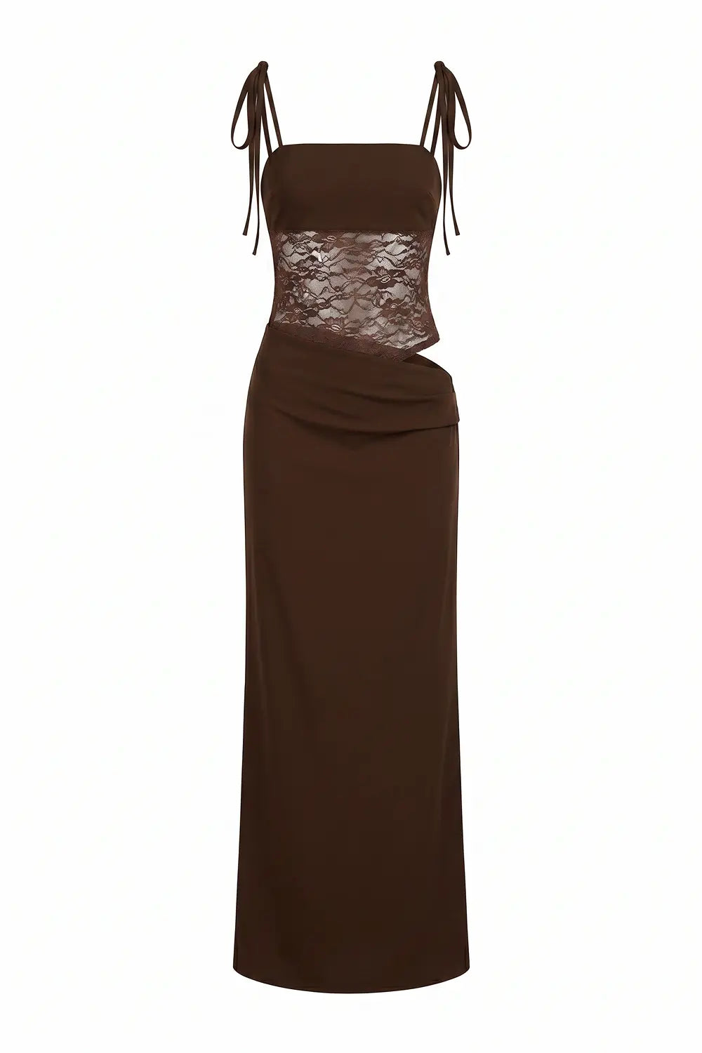 Grant Blanc | Women Elegant Bodycon Maxi Dress with Sheer Lace Detail Grant Blanc