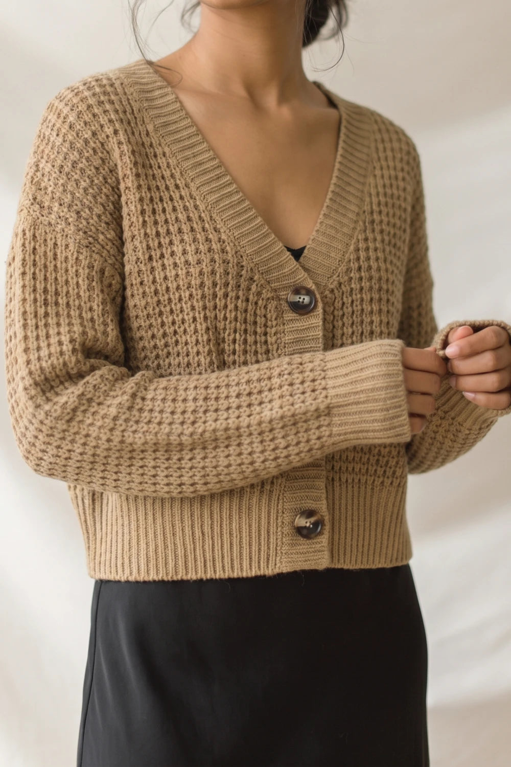 Grant Blanc | Women’s Knitted Cardigan Sweater Cozy Lightweight Layer Top