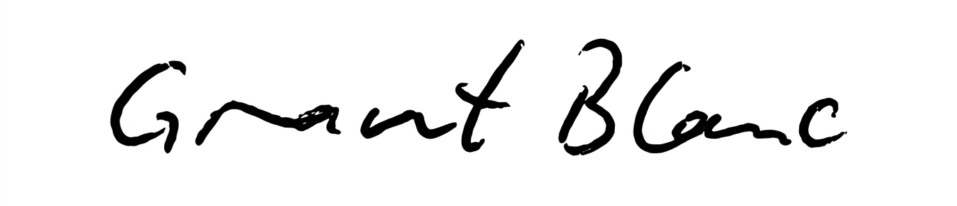 Signature-style text 'Grant Blanc' on a white background